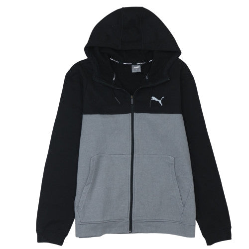 Puma Men's Black Grey Full Zip Hoodie XL Sports Fleece