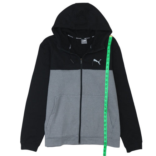 Puma Men's Black Grey Full Zip Hoodie XL Sports Fleece