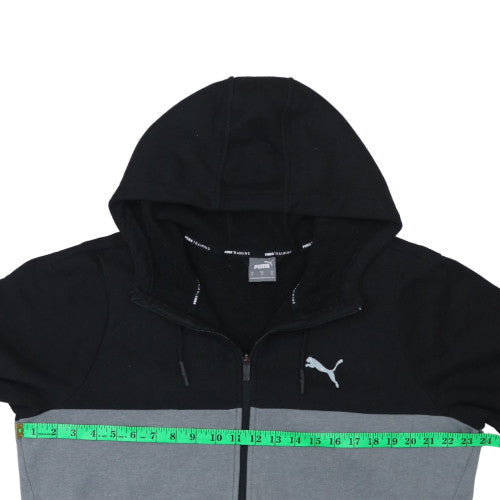 Puma Men's Black Grey Full Zip Hoodie XL Sports Fleece