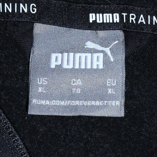 Puma Men's Black Grey Full Zip Hoodie XL Sports Fleece