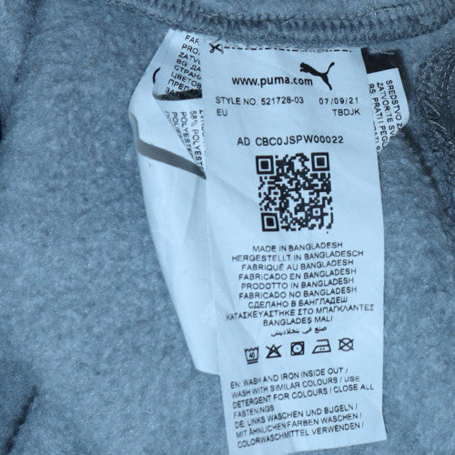 Puma Men's Black Grey Full Zip Hoodie XL Sports Fleece