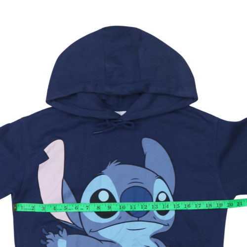 Disney Women’s Blue Stitch Hoodie XS Pullover Hooded Sweatshirt