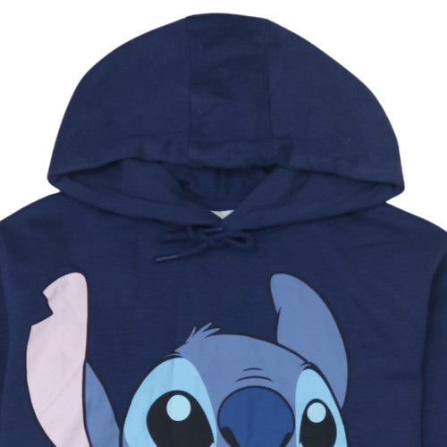Disney Women’s Blue Stitch Hoodie XS Pullover Hooded Sweatshirt