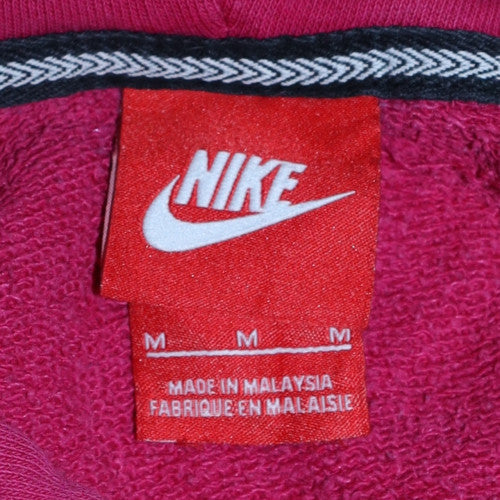 Nike Womens Pink Full Zip Hoodie M Logo Graphic Casual Sweatshirt