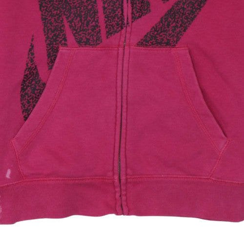 Nike Womens Pink Full Zip Hoodie M Logo Graphic Casual Sweatshirt