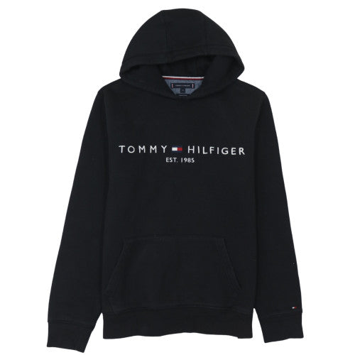 Tommy Hilfiger Men's Black Pullover Hoodie M Logo Cotton Sweatshirt