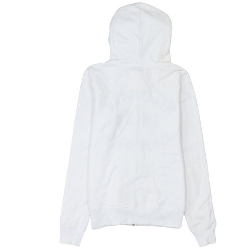 Hollister Men's White Full Zip Hoodie S Logo Fleece Sweatshirt