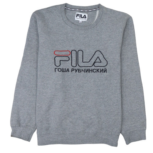 FILA Mens Grey Embroidered Logo Pullover Sweatshirt Size M