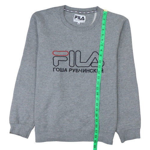 FILA Mens Grey Embroidered Logo Pullover Sweatshirt Size M