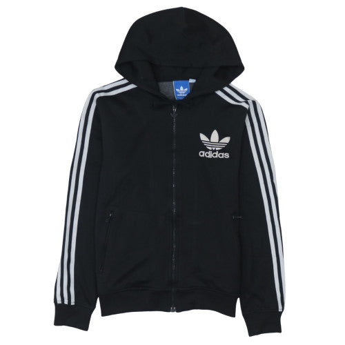 Adidas Women Black Full Zip Hoodie Size M Hooded Sweatshirt