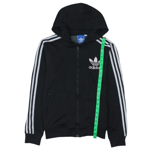 Adidas Women Black Full Zip Hoodie Size M Hooded Sweatshirt