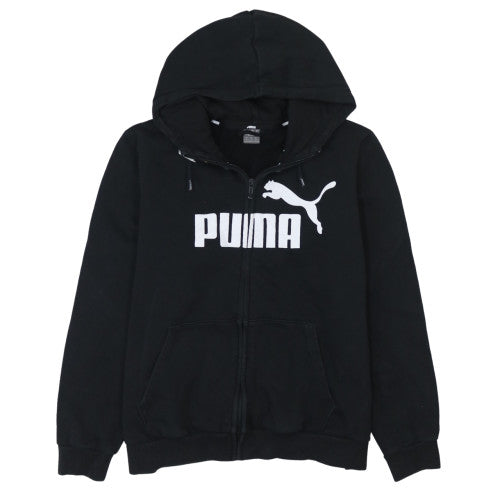 Puma Men's Black XL Full Zip Hoodie with Logo and Pockets