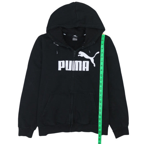 Puma Men's Black XL Full Zip Hoodie with Logo and Pockets