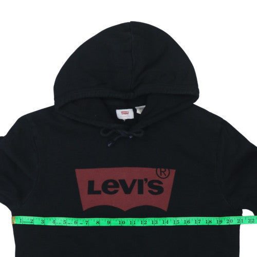 Levi's Mens Black Pullover Hoodie M Graphic Logo Fleece