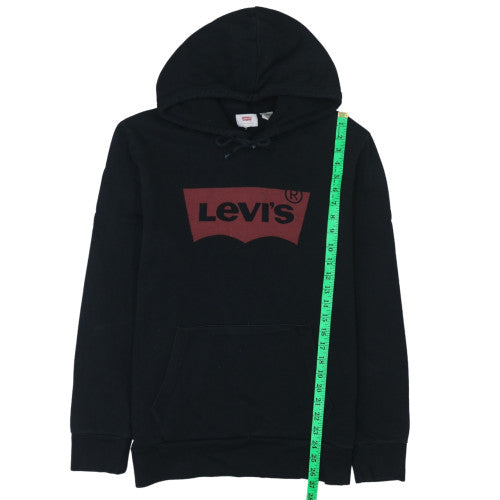 Levi's Mens Black Pullover Hoodie M Graphic Logo Fleece