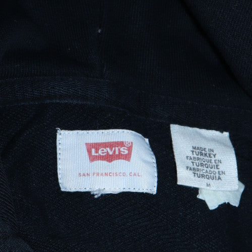 Levi's Mens Black Pullover Hoodie M Graphic Logo Fleece