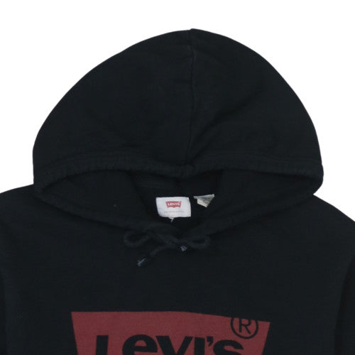 Levi's Mens Black Pullover Hoodie M Graphic Logo Fleece