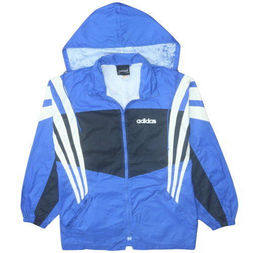 Adidas Men's Blue Retro 90s Windbreaker Jacket Size L