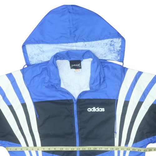 Adidas Men's Blue Retro 90s Windbreaker Jacket Size L