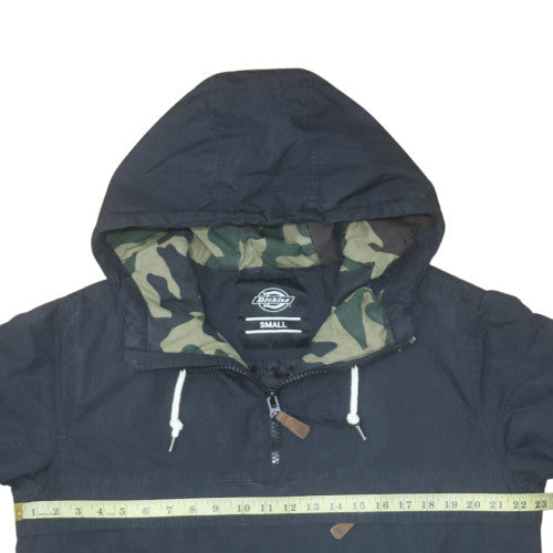 Dickies Men's Black Small Hooded Anorak Jacket with Camouflage Lining