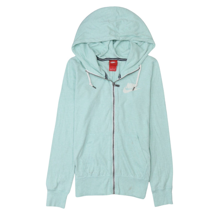 Nike Women’s Blue Full Zip Hoodie Size M Cotton Blend