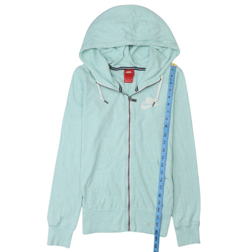 Nike Women’s Blue Full Zip Hoodie Size M Cotton Blend
