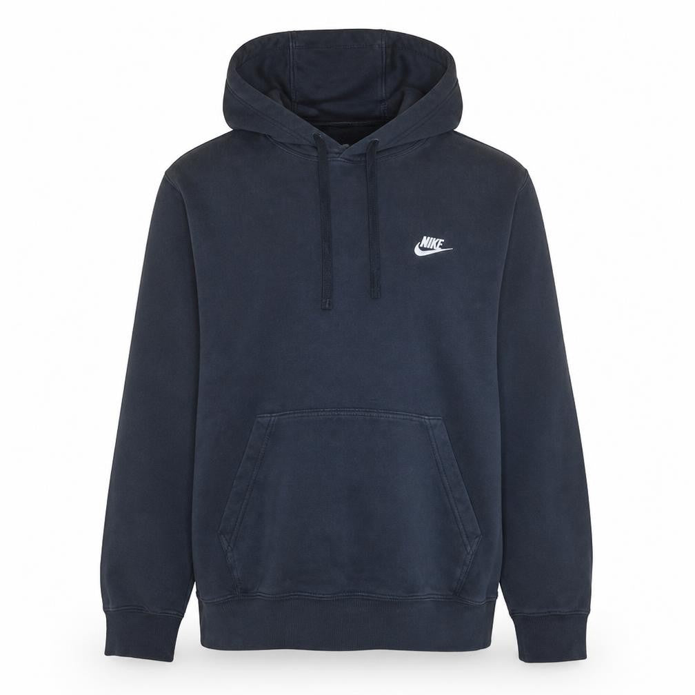 Front view of Nike Men's Black Pullover Hoodie Fleece Medium Regular Fit