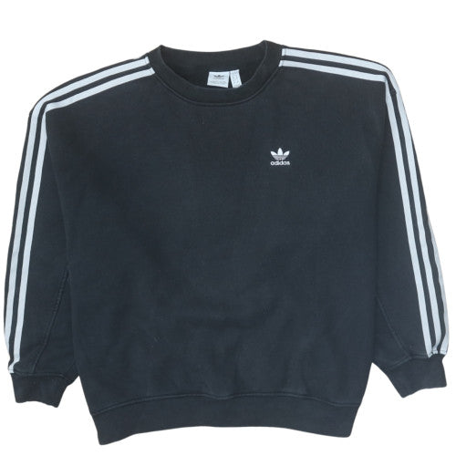 Adidas Women Black Crew Neck Pullover Sweatshirt Size 8 UK Casual