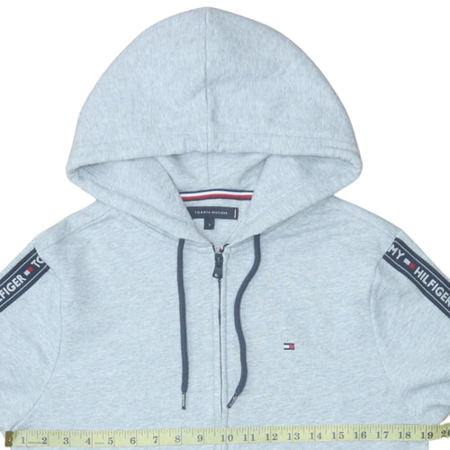Tommy Hilfiger Men's Grey Full Zip Hoodie Size S Logo Tape