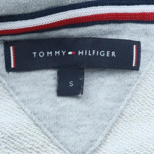 Tommy Hilfiger Men's Grey Full Zip Hoodie Size S Logo Tape
