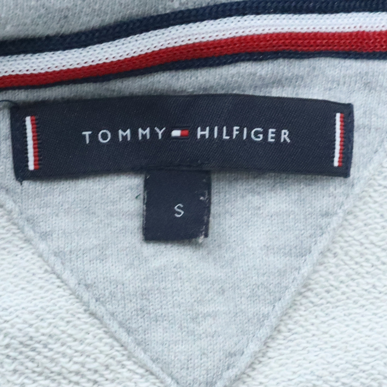 Tommy Hilfiger Men's Grey Full Zip Hoodie Size S Logo Tape