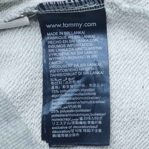 Tommy Hilfiger Men's Grey Full Zip Hoodie Size S Logo Tape