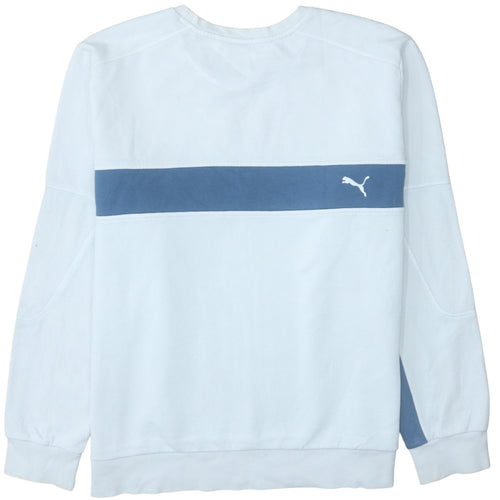 Puma Men’s White Blue 2XL Pullover Crew Neck Sweatshirt