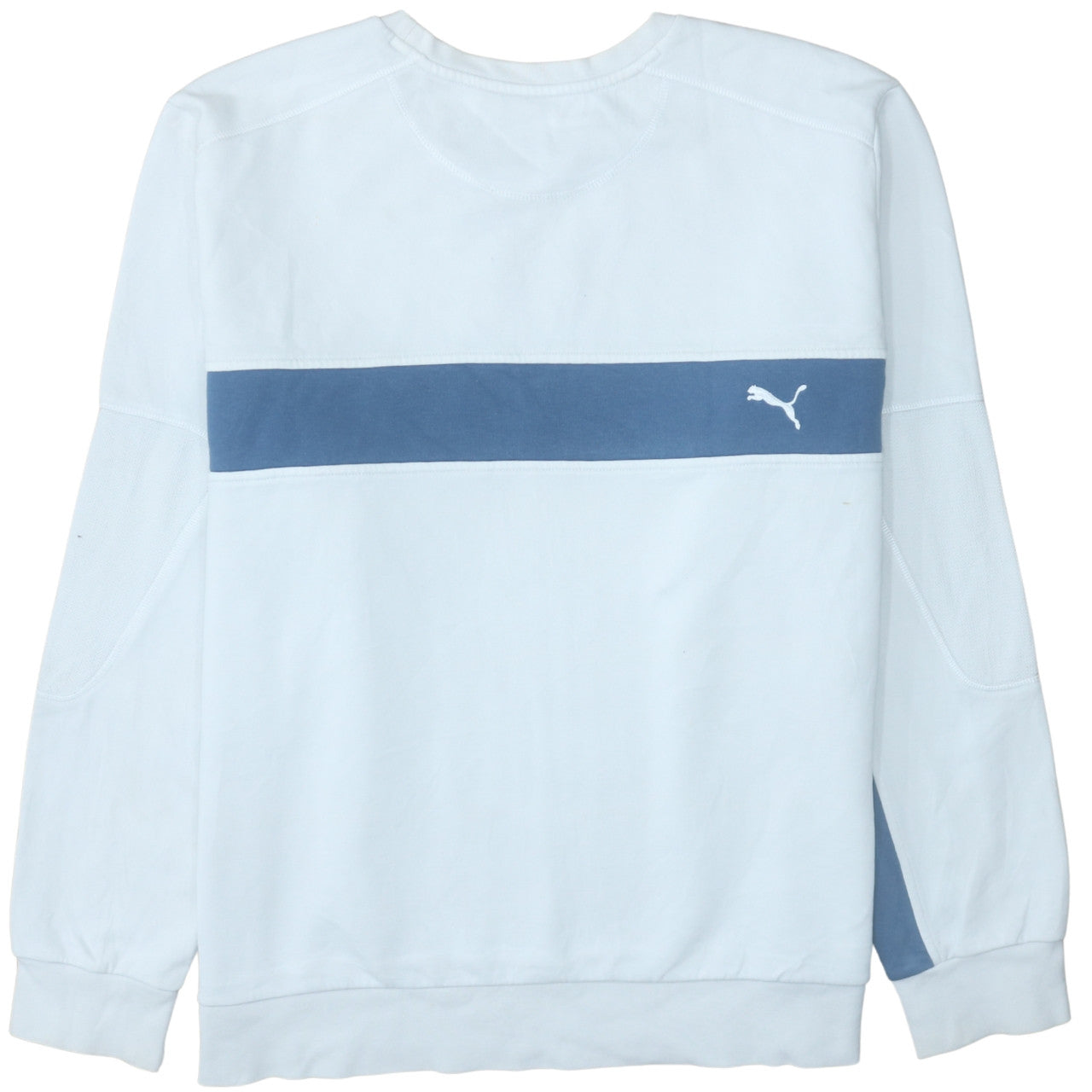 Puma Men’s White Blue 2XL Pullover Crew Neck Sweatshirt