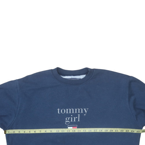 Tommy Hilfiger Women Navy Blue Crew Neck Cotton Sweatshirt L