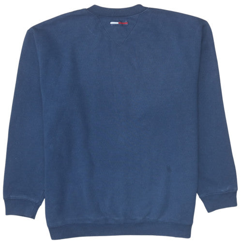 Tommy Hilfiger Women Navy Blue Crew Neck Cotton Sweatshirt L