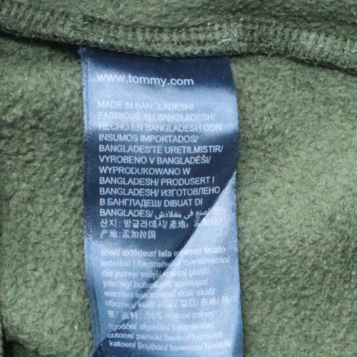 Tommy Jeans Men's Green 1/4 Zip Fleece Sweatshirt Size S