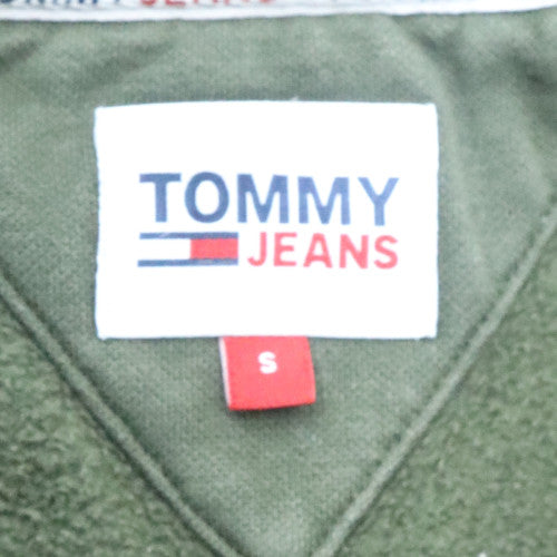 Tommy Jeans Men's Green 1/4 Zip Fleece Sweatshirt Size S