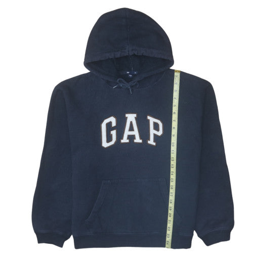 GAP Men's Blue Pullover Hoodie Medium Fleece Logo Sweatshirt