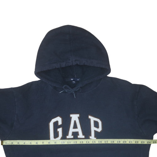 GAP Men's Blue Pullover Hoodie Medium Fleece Logo Sweatshirt