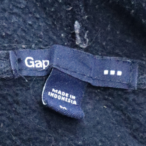 GAP Men's Blue Pullover Hoodie Medium Fleece Logo Sweatshirt