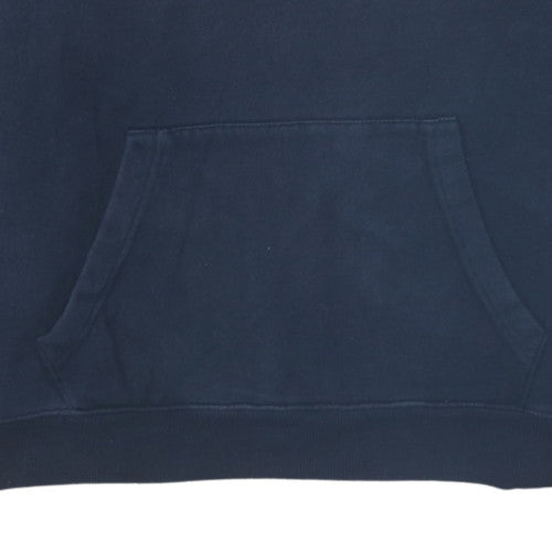 GAP Men's Blue Pullover Hoodie Medium Fleece Logo Sweatshirt