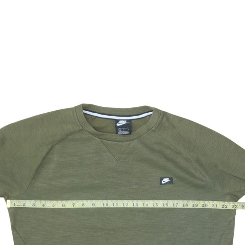 Nike Men's Green Crew Neck Pullover Sweatshirt L Regular Fit
