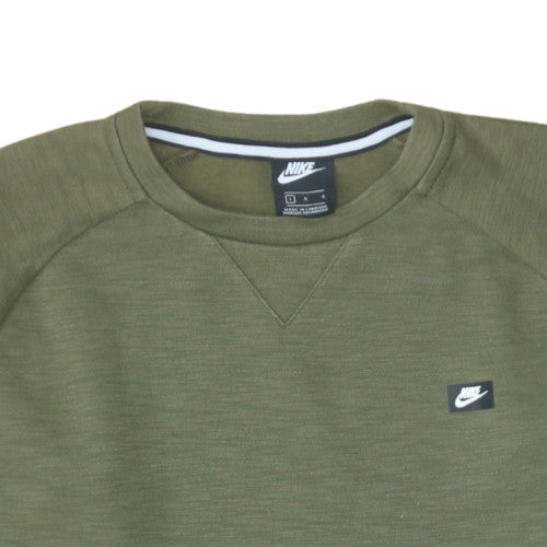 Nike Men's Green Crew Neck Pullover Sweatshirt L Regular Fit