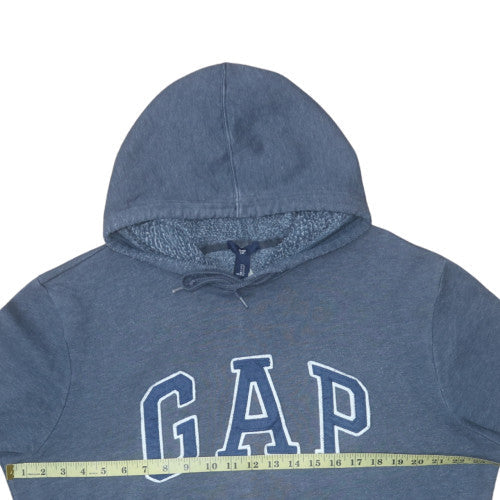 GAP Men Blue Pullover Hoodie L Fleece Lined Classic Logo Style