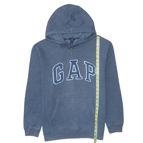 GAP Men Blue Pullover Hoodie L Fleece Lined Classic Logo Style