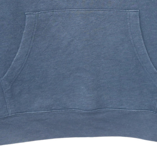 GAP Men Blue Pullover Hoodie L Fleece Lined Classic Logo Style