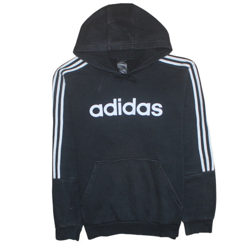 Adidas Mens Black XL Pullover Hoodie with Logo Print