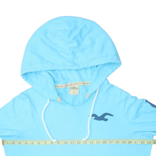 Hollister Men Blue Pullover Hoodie L Lightweight Logo Design