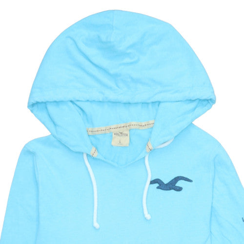 Hollister Men Blue Pullover Hoodie L Lightweight Logo Design